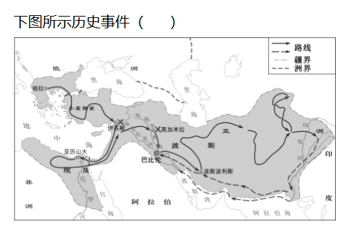 亚历山大东征路线图